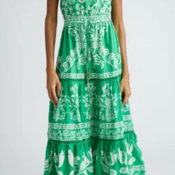 XL FARM Rio Sweet Garden Green Maxi Dress One Shoulder NWOT Never Worn - Picture 10 of 16